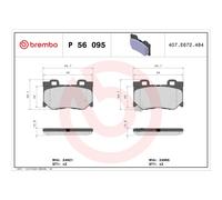 BREMBO P 56 095 Plaquettes de frein arrière pour 370 G FX Q60 Q50 Q70 QX70 M37 S