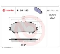 BREMBO P 56 100 Kit de plaquettes de frein, frein à disque pour NISSAN,NISSAN (D