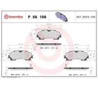 BREMBO P 56 106 Kit de plaquettes de frein, frein à disque pour INFINITI,INFINIT