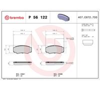 BREMBO P 56 122 Kit de plaquettes de frein, frein à disque pour NISSAN,RENAULT T