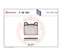 Plaquettes de frein P 59 001 BREMBO pour ALFA ROMEO PORSCHE MASERATI SAAB BMW VW