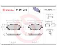 BREMBO P 59 036 Kit de plaquettes de frein, frein à disque pour CHEVROLET,HOLDEN
