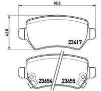 Jeu de plaquettes de frein BREMBO P 59 038, arrière
