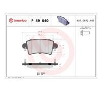 Plaquettes de frein P 59 040 BREMBO pour RENAULT OPEL NISSAN