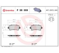 BREMBO P 59 059 Kit de plaquettes de frein, frein à disque pour ,BENTLEY,BUICK,B