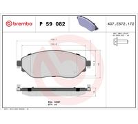BREMBO P 59 082 Kit de plaquettes de frein, frein à disque pour FIAT,NISSAN,OPEL