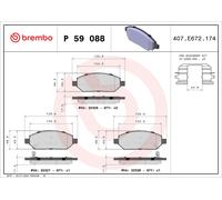 BREMBO P 59 088 Kit de plaquettes de frein, frein à disque pour OPEL,VAUXHALL