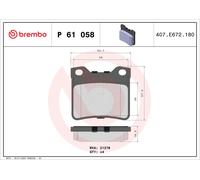 BREMBO P 61 058 Kit de plaquettes de frein, frein à disque pour PEUGEOT