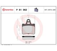 BREMBO P 61 062 Kit de plaquettes de frein, frein à disque pour CITROËN