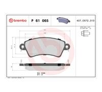 Brembo Plaquettes de frein P61065 Avant – Jeu de 4