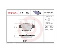 Brembo P61100 Plaquettes de Frein Arrière