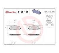 Brembo Plaquettes de frein P 61 104 pour Citroën, Lancia, Peugeot, Fiat