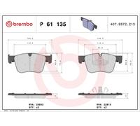 BREMBO P 61 135 Kit de plaquettes de frein, frein à disque pour CITROËN,DS,OPEL,