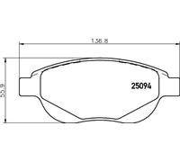 BREMBO P 61 137 Kit de plaquettes de frein, frein à disque pour CITROËN,PEUGEOT