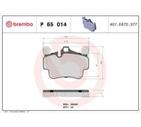Brembo P65014 Plaquettes de Frein Avant / Arrière