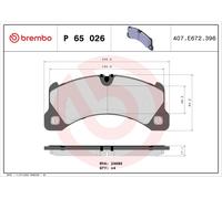 Brembo P65026 Plaquettes de Frein Avant