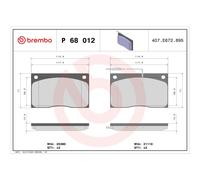 1x Kit de plaquettes de frein, frein à disque BREMBO P 68 012 convient pour