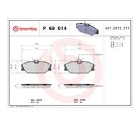 BREMBO P 68 014 Plaquettes de frein avant pour Laguna Megane Safrane 25 Lublin S