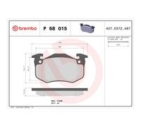 Brembo P68015 Plaquettes de Frein Avant