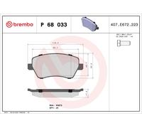 BREMBO P 68 033 Kit de plaquettes de frein, frein à disque pour ,DACIA,LADA,MERC