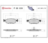 BREMBO P 68 039 Kit de plaquettes de frein, frein à disque pour DACIA,LADA,RENAU