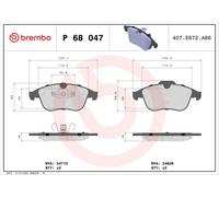 BREMBO P 68 047 Kit de plaquettes de frein, frein à disque pour ,RENAULT