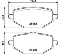 BREMBO P 68 076 Kit de plaquettes de frein, frein à disque pour MITSUBISHI,RENAU