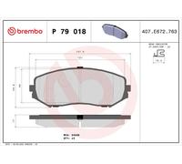 BREMBO P 79 018 Kit de plaquettes de frein, frein à disque pour SUZUKI