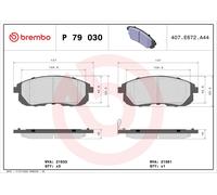 BREMBO P 79 030 Kit de plaquettes de frein, frein à disque pour NISSAN,SUZUKI