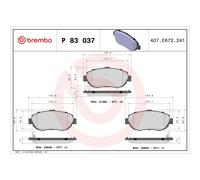 Plaquettes de frein P 83 037 BREMBO pour LEXUS TOYOTA