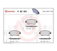 BREMBO P 83 051 Plaquettes de frein avant pour Corolla Yaris Prius Celica bB Ech