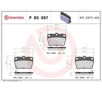 BREMBO P 83 057 Kit de plaquettes de frein, frein à disque pour CHERY,DR,TOYOTA