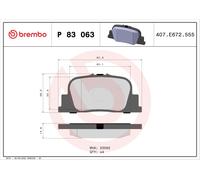 BREMBO P 83 063 Kit de plaquettes de frein, frein à disque pour BYD,ENGLON,FENGX