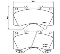 BREMBO Kit de plaquettes de frein, frein à disque pour TOYOTA P 83 107