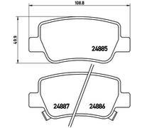 BREMBO Jeu de plaquettes de frein arrière 8020584090985 TOYOTA AVENSIS