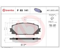 BREMBO P 83 141 Kit de plaquettes de frein, frein à disque pour DAIHATSU,GREAT W