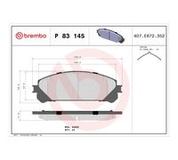 BREMBO P 83 145 Plaquettes de frein avant pour RX NX Highlander RAV 4 RAV4 Alpha