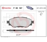BREMBO P 83 167 Kit de plaquettes de frein, frein à disque pour TOYOTA
