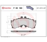 BREMBO P 83 180 Kit de plaquettes de frein, frein à disque pour LEXUS