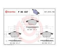 BREMBO P 85 037X Plaquettes de frein avant pour A4 Passat A6