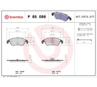 BREMBO P 85 098 Kit de plaquettes de frein, frein à disque pour AUDI,AUDI (FAW),