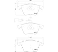 BREMBO P 85 129X Kit de plaquettes de frein, frein à disque pour AUDI,SEAT,VW