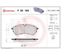 Plaquettes de frein P 85 169 BREMBO pour VW MAN