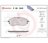 BREMBO P 85 194E Kit de plaquettes de frein, frein à disque pour AUDI,SKODA,VW
