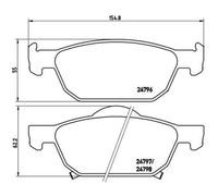 BREMBO Plaquette de Freins Bremsbelegsatz Avant pour Honda Accord VIII