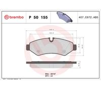 BREMBO Plaquettes Bremsbelegsatz Arrière pour Mercedes-Benz Sprinter 3-T Boîte