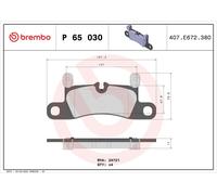 BREMBO Plaquettes de frein Arrière pour PORSCHE Cayenne (92A) Plaquettes de P 65