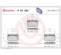 BREMBO Plaquettes de frein Avant convient pour PEUGEOT 205 II 3/5 portes P 61