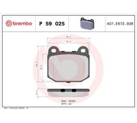 BREMBO Plaquettes de frein Avant pour OPEL Speedster (E01) pour LOTUS ELISE P 59