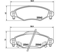 BREMBO Plaquettes de Frein Disque Convient pour Toyota Yaris 1.0 1.4 D-4D